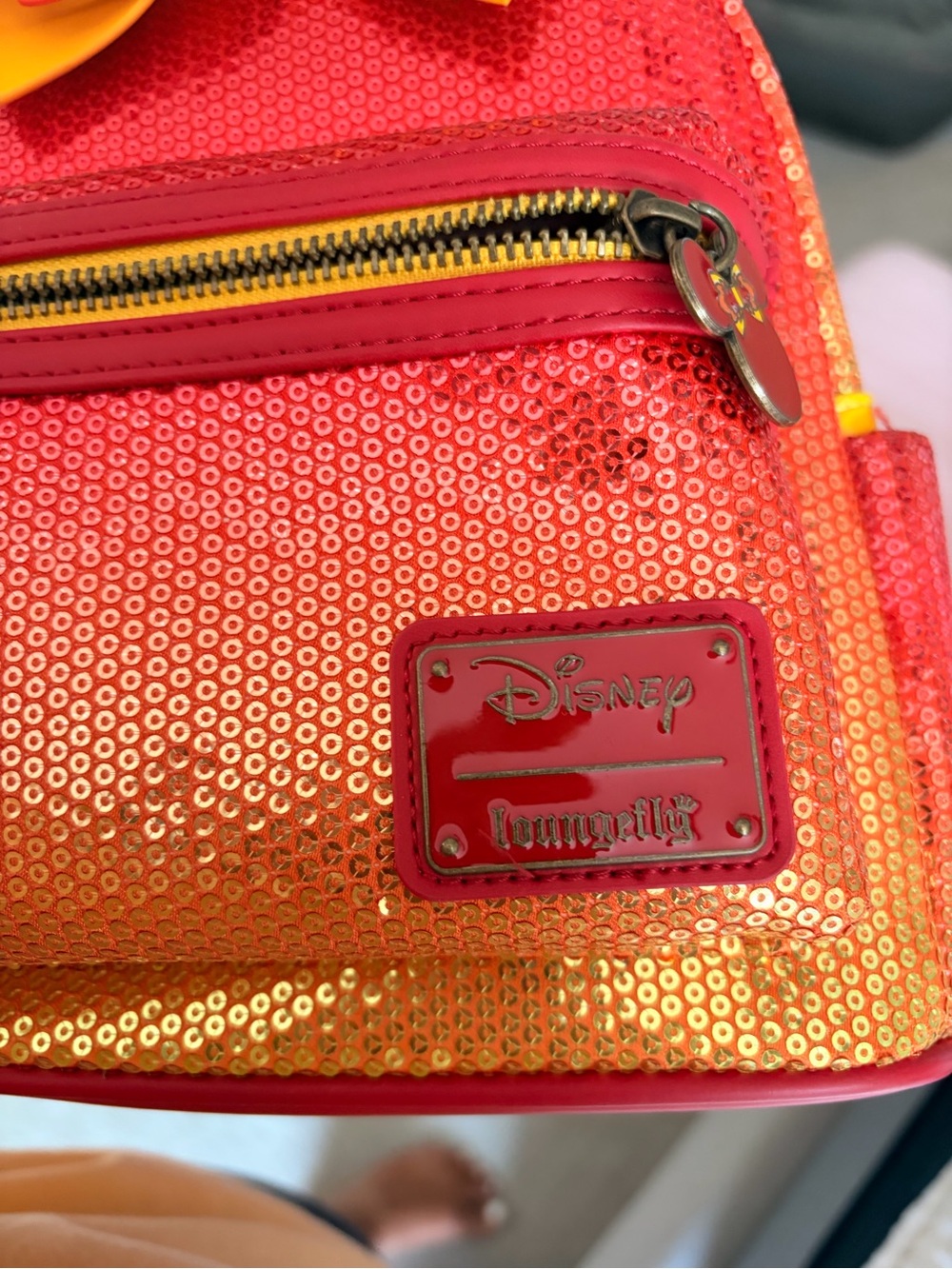 Loungefly Pink and Orange Sequin Mini Backpack